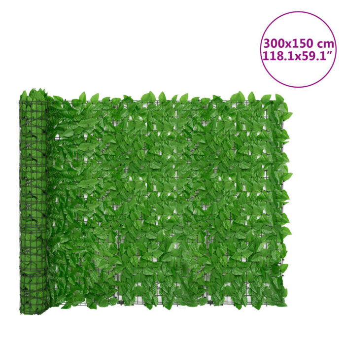 Brise-vue de balcon avec feuilles vert 300x150 cm – Image 5