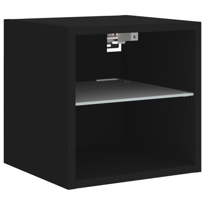 Unités murales TV avec LED 7 pcs noir bois d'ingénierie – Image 5