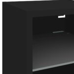 Unités murales TV avec LED 7 pcs noir bois d'ingénierie – Image 7