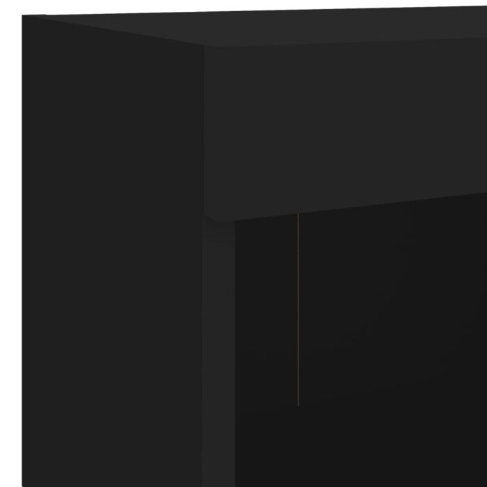 Unités murales TV avec LED 7 pcs noir bois d'ingénierie – Image 8