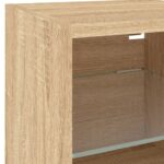 Unités murales TV avec LED 7 pcs chêne sonoma bois d'ingénierie – Image 7