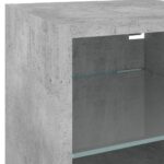 Unités murales TV avec LED 7 pcs gris béton bois d'ingénierie – Image 7
