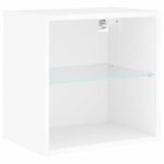 Unités murales TV avec LED 8 pcs blanc bois d'ingénierie – Image 5