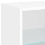 Unités murales TV avec LED 8 pcs blanc bois d'ingénierie – Image 8