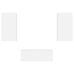 Unités murales TV avec LED 4 pcs blanc bois d'ingénierie – Image 5