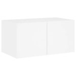 Unités murales TV avec LED 4 pcs blanc bois d'ingénierie – Image 7