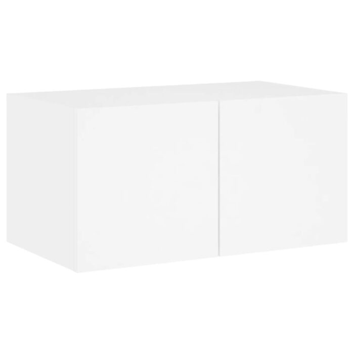 Unités murales TV avec LED 4 pcs blanc bois d'ingénierie – Image 7