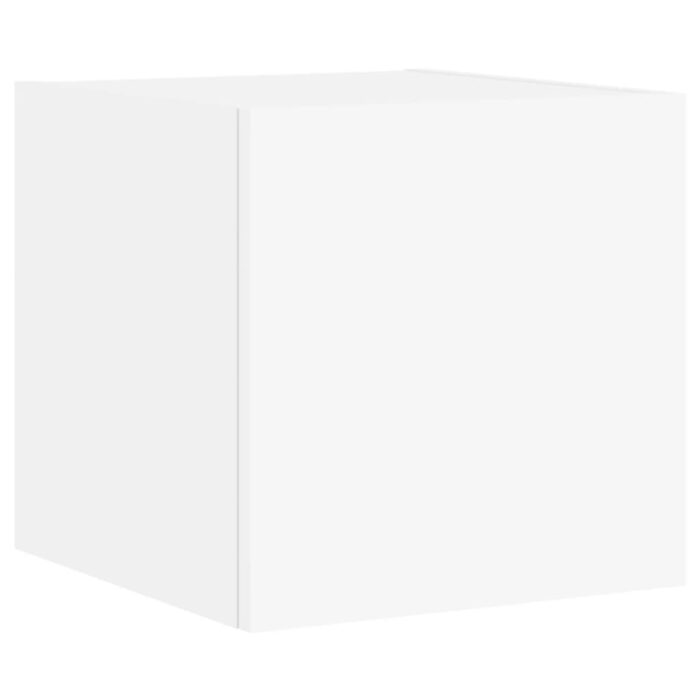 Unités murales TV avec LED 5 pcs blanc bois d'ingénierie – Image 8