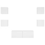 Meuble TV muraux 5 pcs avec lumières LED blanc – Image 5
