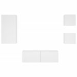 Meuble TV muraux 4 pcs avec lumières LED blanc – Image 5
