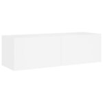 Meuble TV muraux 4 pcs avec lumières LED blanc – Image 8