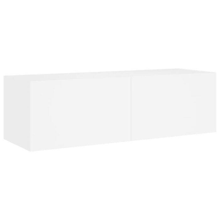 Meuble TV muraux 4 pcs avec lumières LED blanc – Image 8