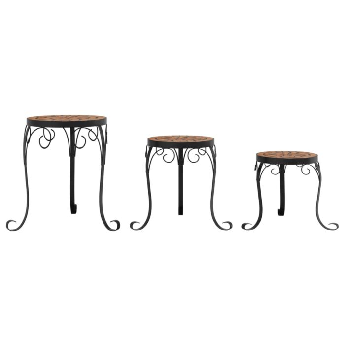 Supports de plantes 3 pcs terre cuite céramique – Image 2
