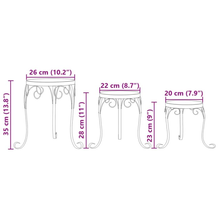 Supports pour plantes 3 pcs bleu et blanc céramique – Image 7