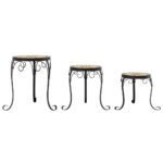 Supports pour plantes 3 pcs terre cuite et blanc céramique – Image 2