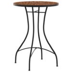 Table de bistro mosaïque terre cuite Ø50x70 cm céramique – Image 2