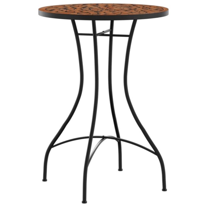 Table de bistro mosaïque terre cuite Ø50x70 cm céramique – Image 2