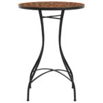 Table de bistro mosaïque terre cuite Ø50x70 cm céramique – Image 3