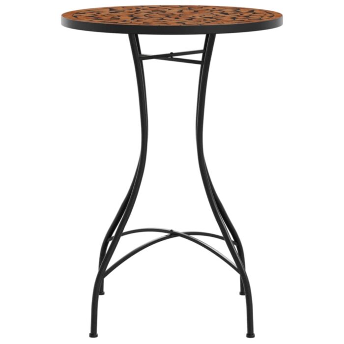 Table de bistro mosaïque terre cuite Ø50x70 cm céramique – Image 3