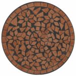 Table de bistro mosaïque terre cuite Ø50x70 cm céramique – Image 4