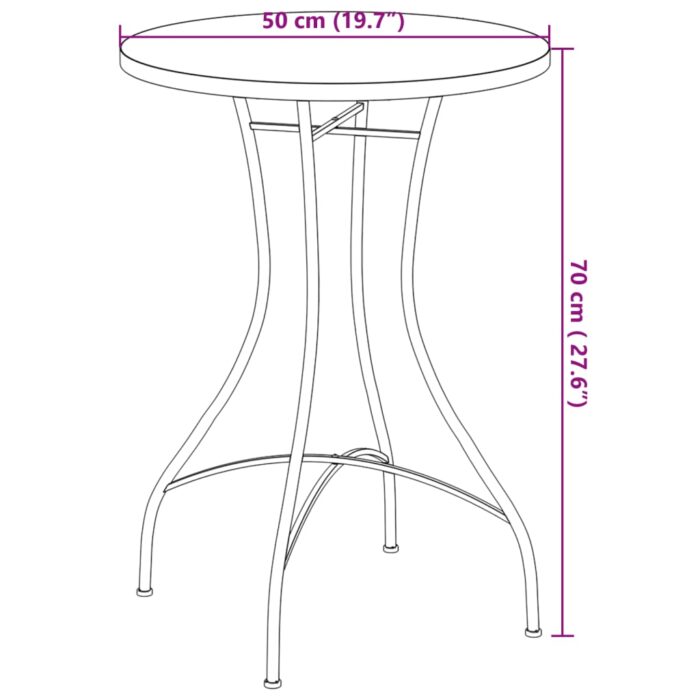 Table de bistro mosaïque terre cuite Ø50x70 cm céramique – Image 9