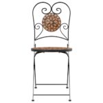 Chaises de bistrot pliables lot de 2 terre cuite céramique – Image 3