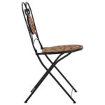 Chaises de bistrot pliables lot de 2 terre cuite céramique – Image 4