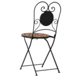 Chaises de bistrot pliables lot de 2 terre cuite céramique – Image 5