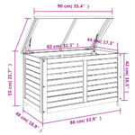 Boîte de rangement de jardin 90x48x55 cm bois d'eucalyptus – Image 7
