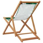 Chaise pliable plage motif de feuilles bois d'eucalyptus/tissu – Image 4