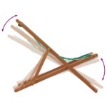 Chaise pliable plage motif de feuilles bois d'eucalyptus/tissu – Image 6