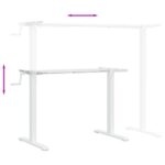 Cadre de bureau debout blanc (94-135)x60x(70-114) cm acier – Image 6