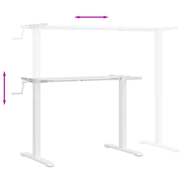 Cadre de bureau debout blanc (94-135)x60x(70-114) cm acier – Image 6