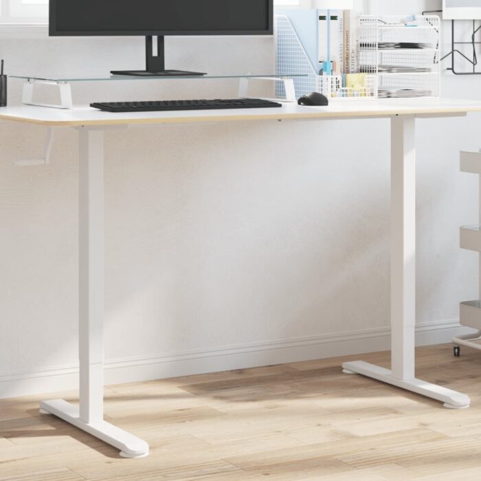 Cadre de bureau debout blanc (94-135)x60x(70-114) cm acier – Image 1