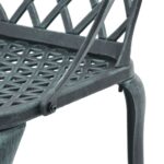 Chaises de jardin lot de 2 vert aluminium coulé – Image 7