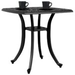 Table de jardin noir 53x53x53 cm aluminium coulé – Image 2