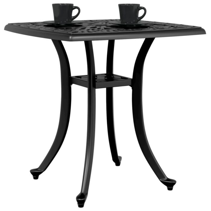 Table de jardin noir 53x53x53 cm aluminium coulé – Image 2