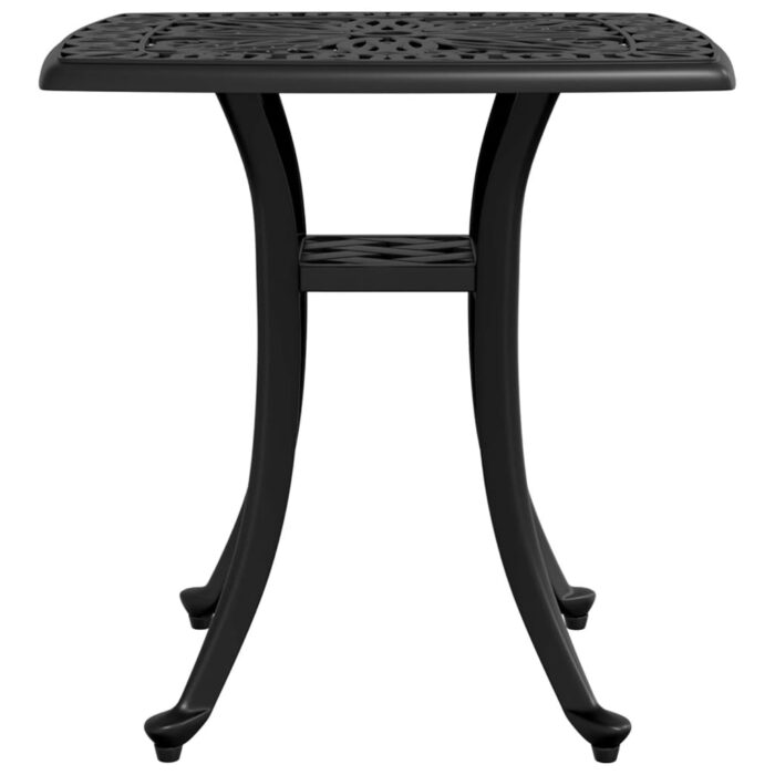 Table de jardin noir 53x53x53 cm aluminium coulé – Image 3