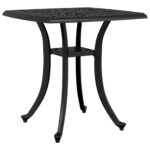 Table de jardin noir 53x53x53 cm aluminium coulé – Image 5