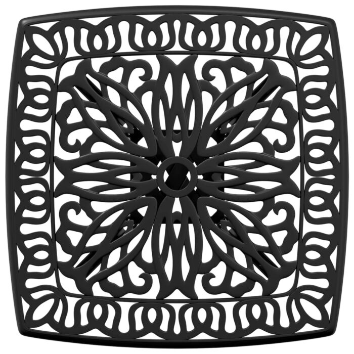 Table de jardin noir 53x53x53 cm aluminium coulé – Image 6