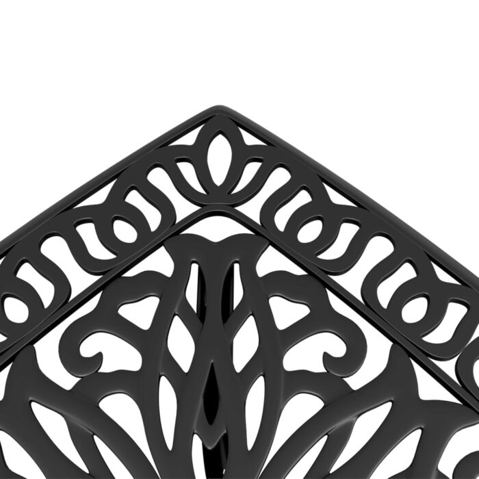 Table de jardin noir 53x53x53 cm aluminium coulé – Image 7