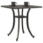 Table de jardin bronze 53x53x53 cm aluminium coulé – Image 2