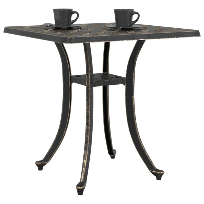 Table de jardin bronze 53x53x53 cm aluminium coulé – Image 2