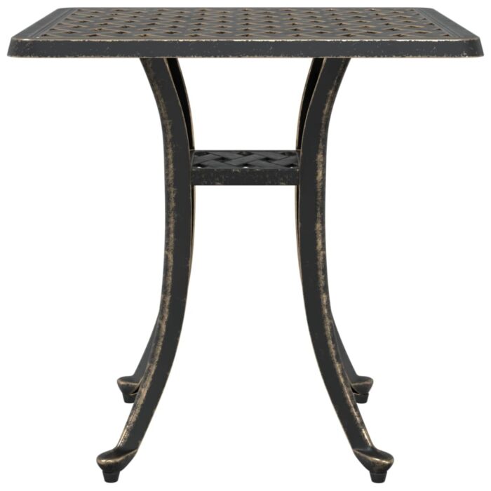 Table de jardin bronze 53x53x53 cm aluminium coulé – Image 3