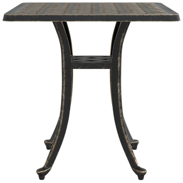 Table de jardin bronze 53x53x53 cm aluminium coulé – Image 4