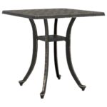 Table de jardin bronze 53x53x53 cm aluminium coulé – Image 5
