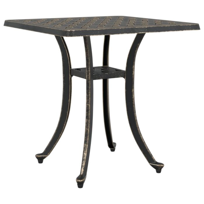 Table de jardin bronze 53x53x53 cm aluminium coulé – Image 5