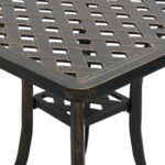 Table de jardin bronze 53x53x53 cm aluminium coulé – Image 7
