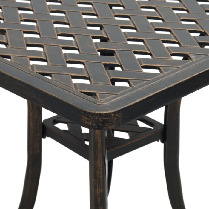Table de jardin bronze 53x53x53 cm aluminium coulé – Image 7