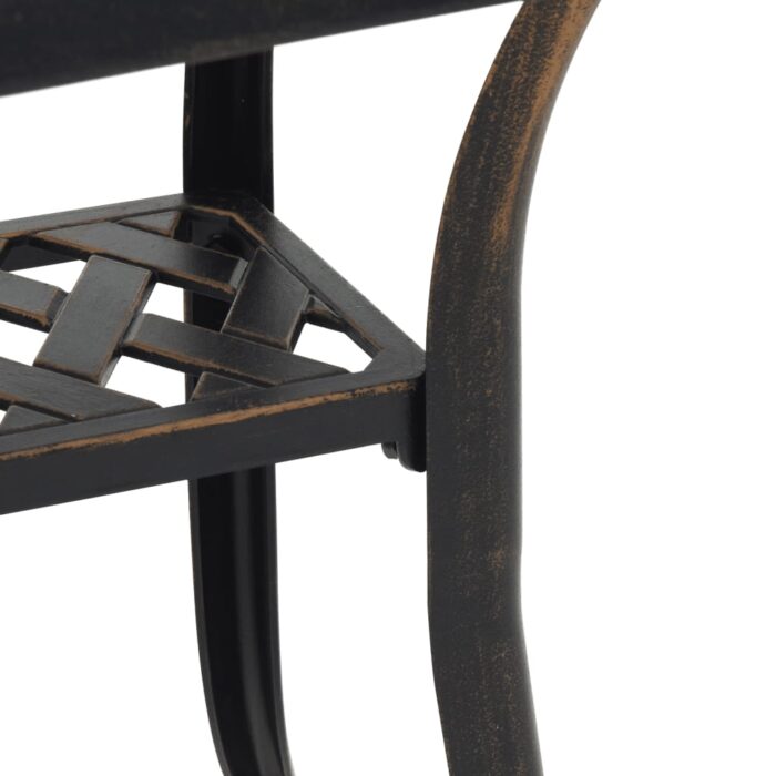 Table de jardin bronze 53x53x53 cm aluminium coulé – Image 8